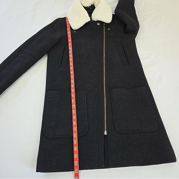 Madewell Eldridge Asymmetric Zip Coat in Black Insuluxe Fabric Women's XXS - Picture 15 of 15